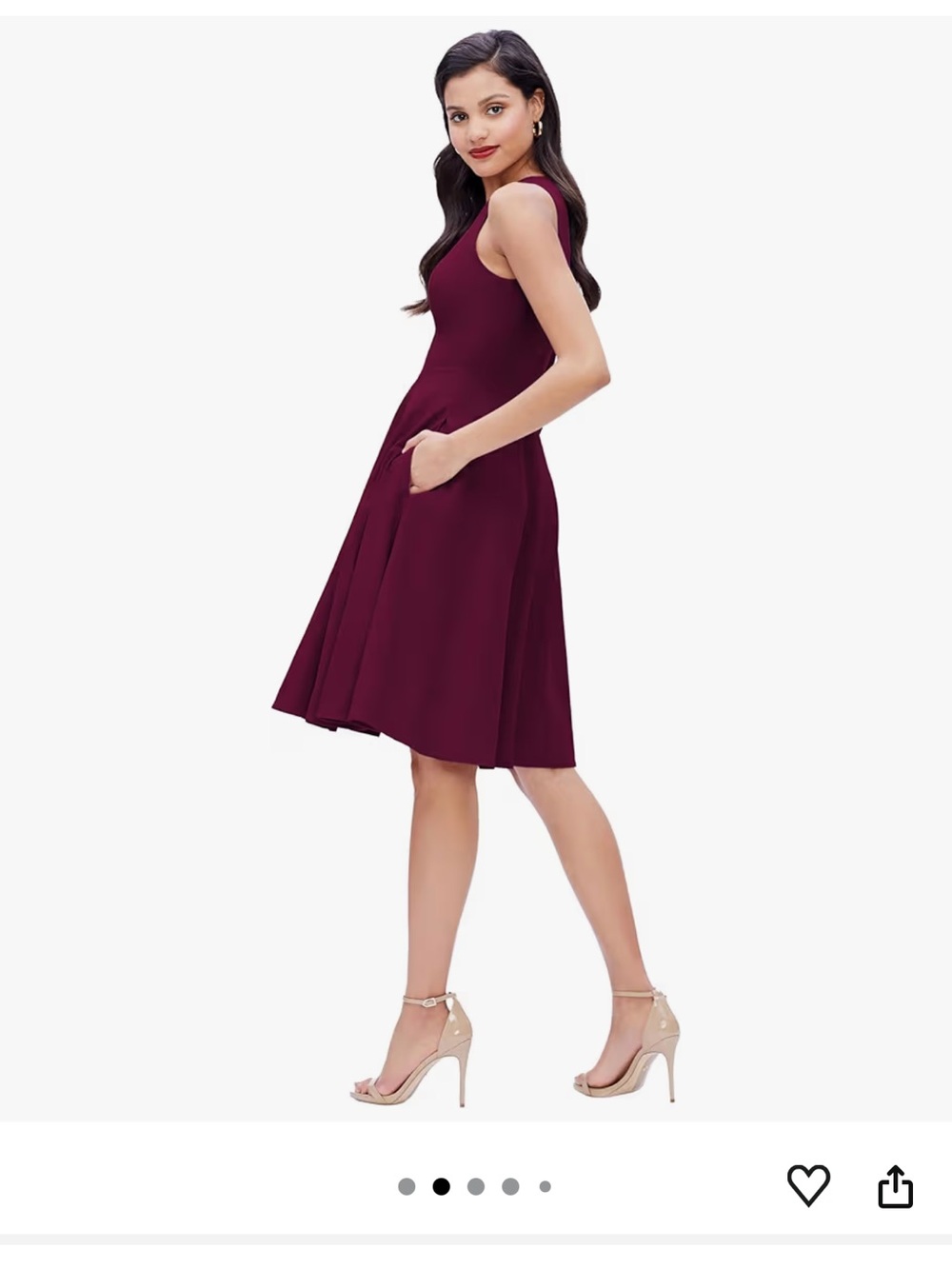 Dress the Population Catalina Fit Flare Midi Dress In PLUM XXS